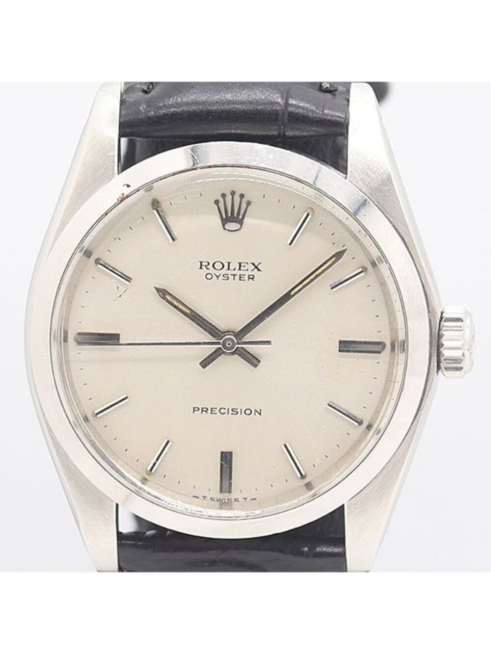 Rolex Oyster Precision Hand Wound Silver Dial Watch